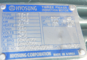  hyosung   te-f 0.75kw 100l 50hz