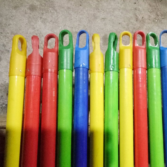 厂家生产 pvc收缩膜木扫把柄2.2*120cm 套胶包塑木扫把柄批发示例图18