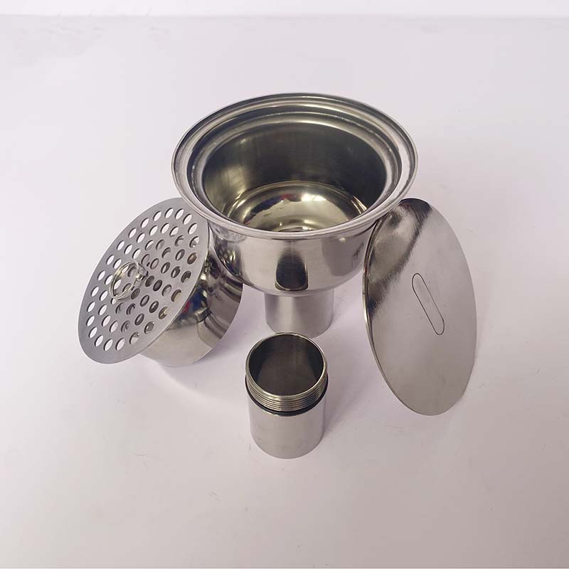 加厚304不锈钢卫生级圆形防臭螺纹地漏制药厂工业专用洁净地面