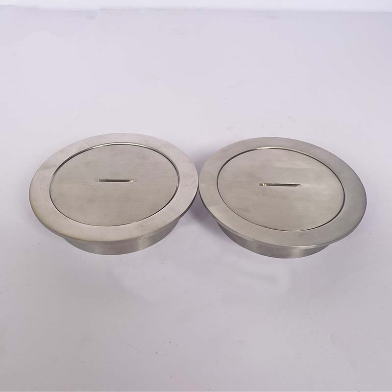 304加厚不锈钢卫生级地面圆形翻边清扫口堵头管道排水扫出口DN50