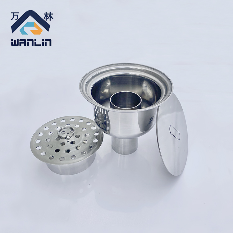 加厚304不锈钢地漏卫生级洁净圆形地漏防臭防溢食品药厂工业水封地漏