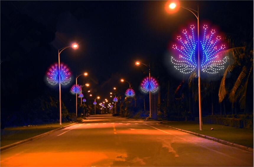 长春灯杆灯箱 灯杆灯箱批发中国梦道路装饰led户外中国结装饰