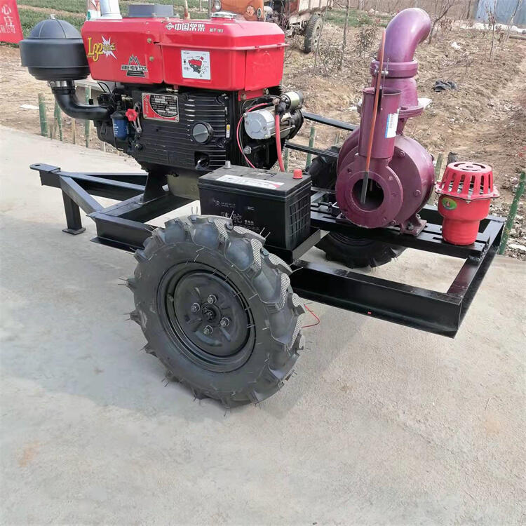 小型汽油泵汽油泵农业灌溉泵省人工平塘电机带动拖车水泵8寸柴油抽水泵
