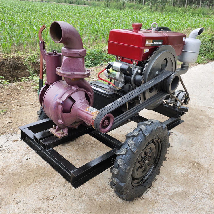 养殖场抽粪便泵自吸柴油机水泵机组轻便省力镜湖25马力带动混流泵汽油离心抽水泵 大容量