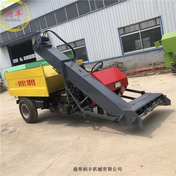 天水养牛厂清粪自卸车柴油三轮清粪车四驱动力清粪车