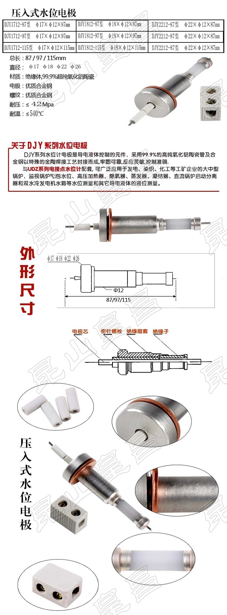 ¯缫ͺDJM1810-115ˮλ缫