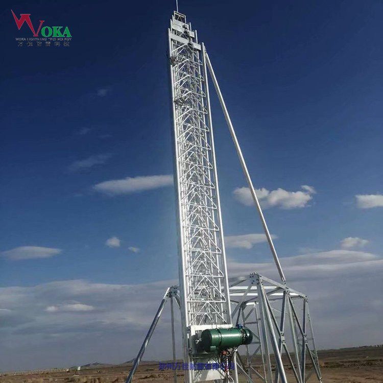 50米移动避雷升降系统发射台自动升降避雷针户外施工伸缩照明灯杆