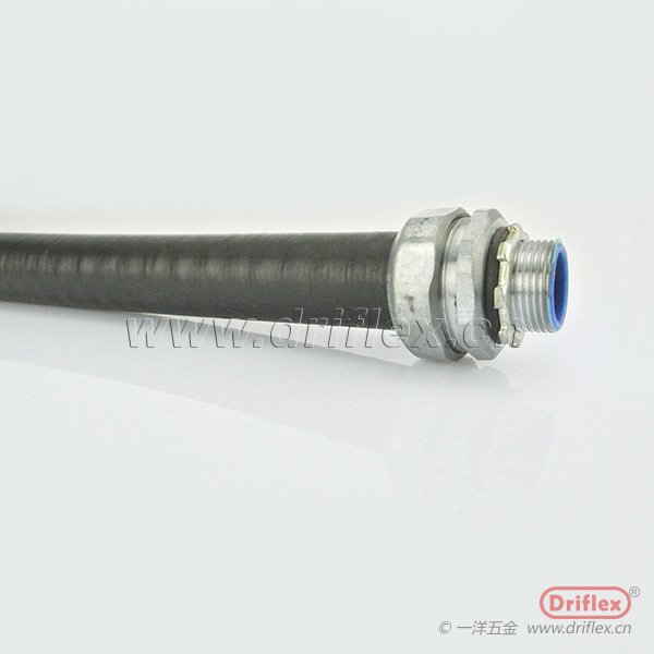 LV-5黑色包塑普利卡金属软管配套WBG外螺纹直接头